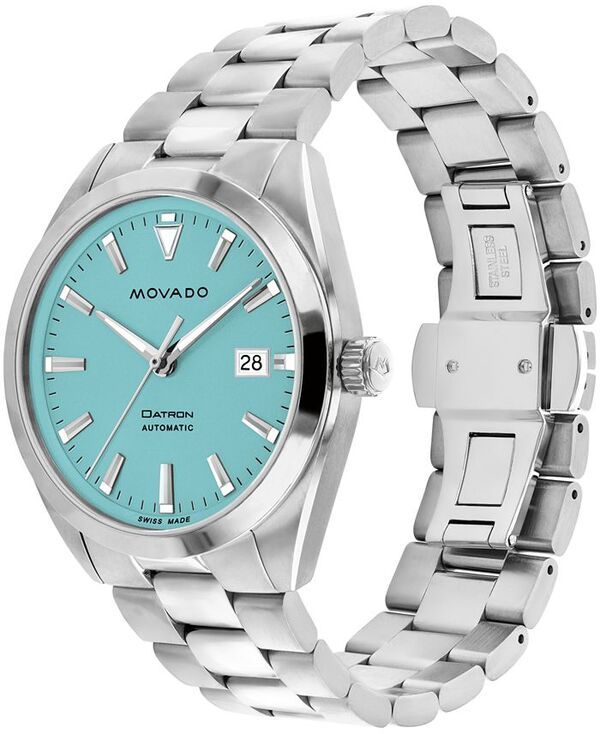 モバド メンズ アクセサリー 腕時計 Tシャツ Movado Mens Datron Swiss Auto Silver Tone Stainless Steel Watch 40mm SilverTone シルバー