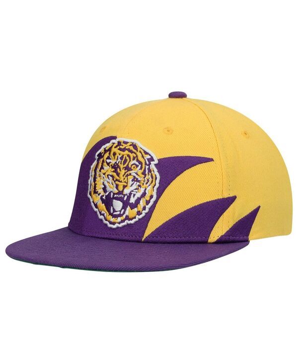 ミッチェルネス メンズ アクセサリー 帽子 Mitchell Ness Mens Purple Gold Lsu Tigers Sharktooth Snapback Hat Purple Gold パープル