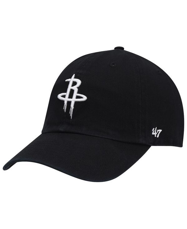 47 ブランド メンズ アクセサリー 帽子 47 Brand Mens 47 Black Houston Rockets Team Clean Up Adjustable Hat Black ブラック