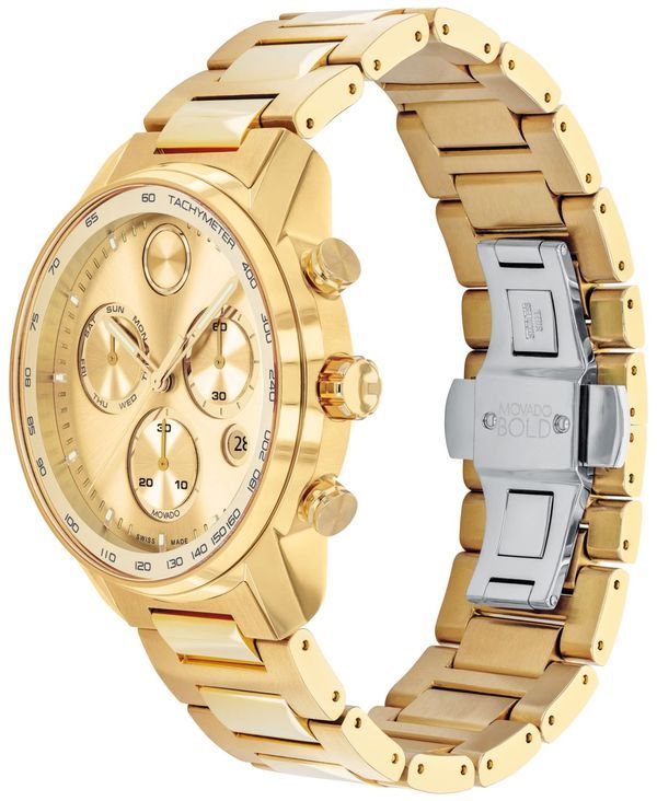 モバド メンズ アクセサリー 腕時計 Tシャツ Movado Mens Bold Verso Yellow Ionic GoldTone Plated Steel Bracelet Watch 44mm GoldTone ゴールド モバド メンズ アクセサリー 腕時計 Tシャツ Movado Mens Bold Verso Yellow Ionic GoldTone Plated Steel Bracelet Watch 44mm GoldTone ゴールド