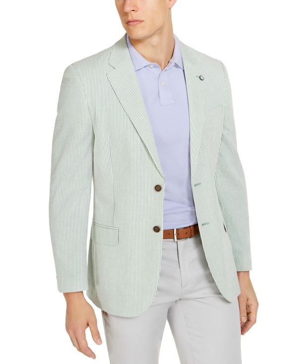 ナウティカ メンズ アウター ジャケット・ブルゾン コート Nautica Mens ModernFit Seersucker Sport Coats Green グリーン