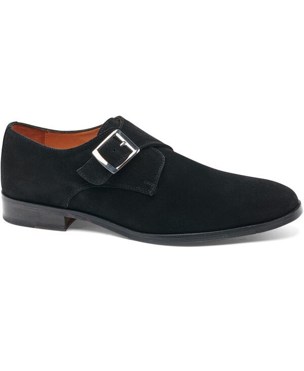 カルロスサンタナ メンズ シューズ スリッポン・ローファー モンク ローファー Carlos by Carlos Santana Mens Freedom Single MonkStrap Loafers Black Suede ブラック