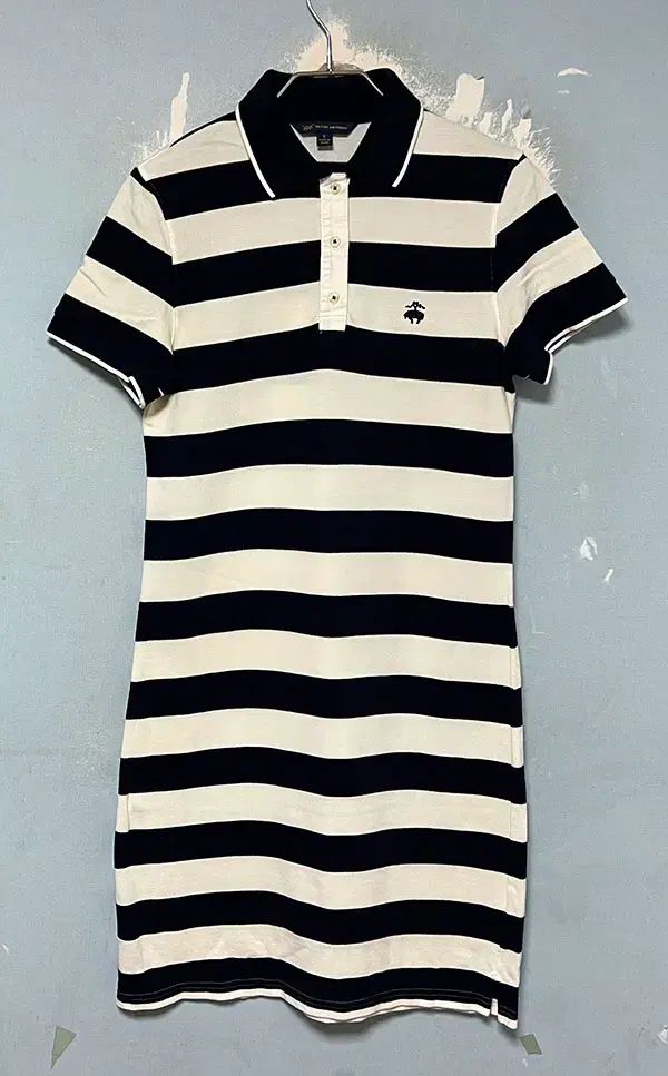 ブルックス・ブラザーズ レディース ストライプ 半袖 カラ ピケ ONE PIECE XS 85 44