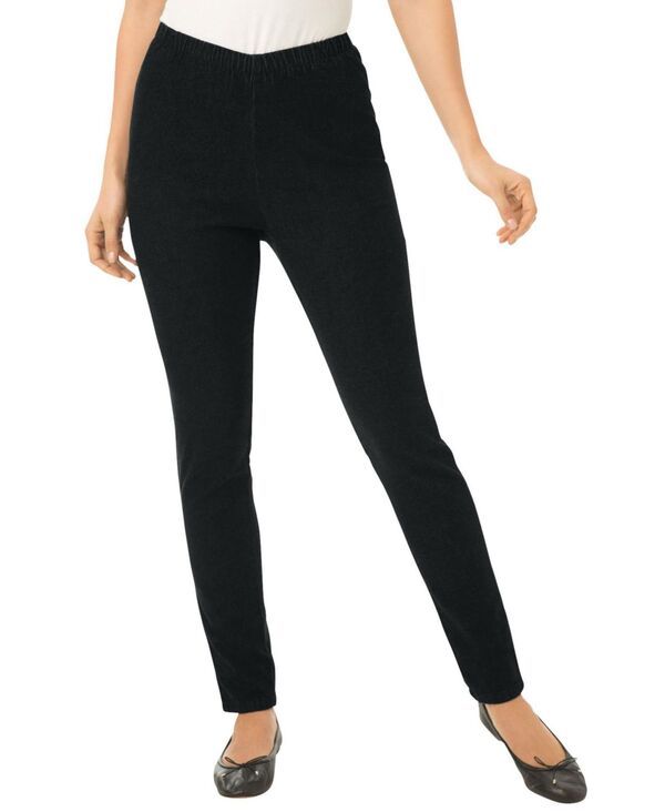 ウーマン ウィズイン レディース ボトムス カジュアルパンツ デニム Woman Within Womens Within Fineline Denim Jegging Black ブラック