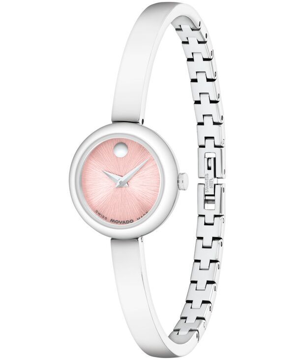 モバド レディース アクセサリー 腕時計 Tシャツ Movado Womens Museum Bangle Round Swiss Quartz Stainless Steel Watch 2150mm Silvertone シルバー