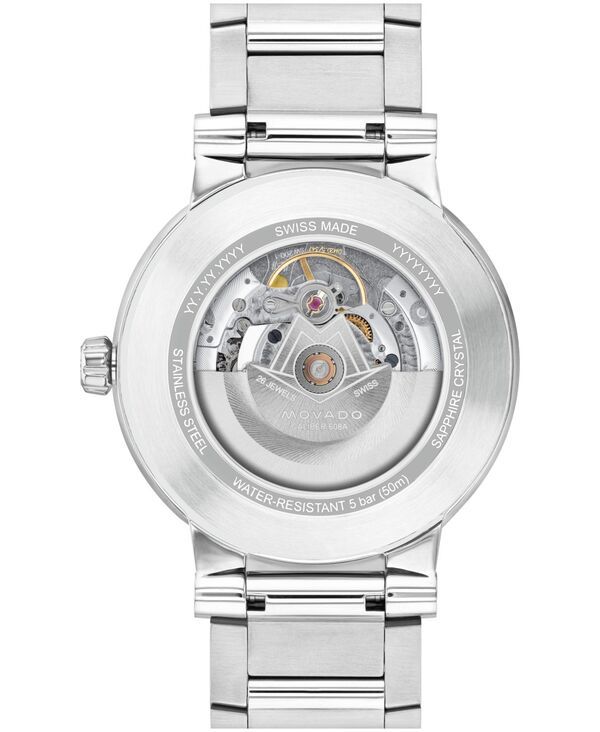 モバド メンズ アクセサリー 腕時計 Tシャツ Movado Mens Vizio Swiss Automatic Stainless Steel Watch 41mm Silvertone シルバー モバド メンズ アクセサリー 腕時計 Tシャツ Movado Mens Vizio Swiss Automatic Stainless Steel Watch 41mm Silvertone シルバー