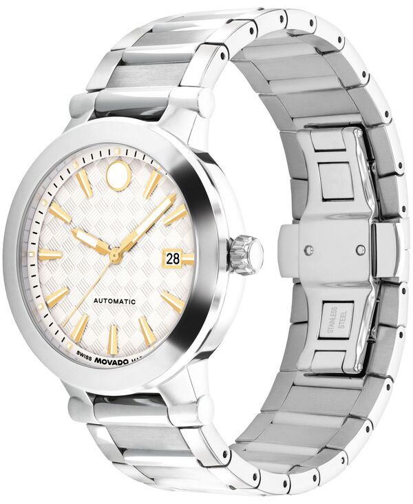 モバド メンズ アクセサリー 腕時計 Tシャツ Movado Mens Vizio Swiss Automatic Stainless Steel Watch 41mm Silvertone シルバー モバド メンズ アクセサリー 腕時計 Tシャツ Movado Mens Vizio Swiss Automatic Stainless Steel Watch 41mm Silvertone シルバー