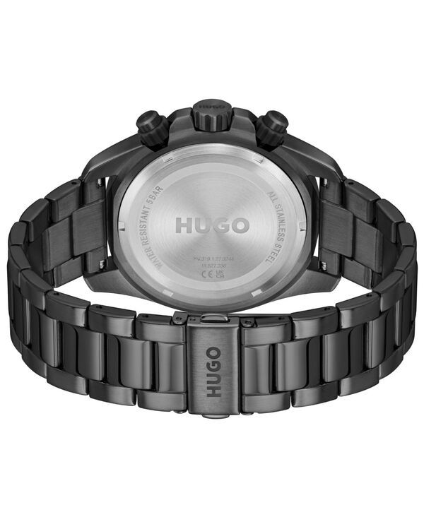 ヒューゴボス メンズ アクセサリー 腕時計 Tシャツ Hugo Boss Mens Dive Quartz Multifunction Ionic Plated Black Steel Watch 44mm Black ブラック