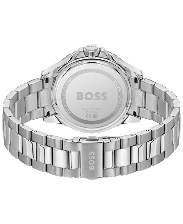 ヒューゴボス メンズ アクセサリー 腕時計 Tシャツ Hugo Boss Mens Troper Sport Quartz Basic Calendar Stainless Steel Watch 42mm Silvertone シルバー