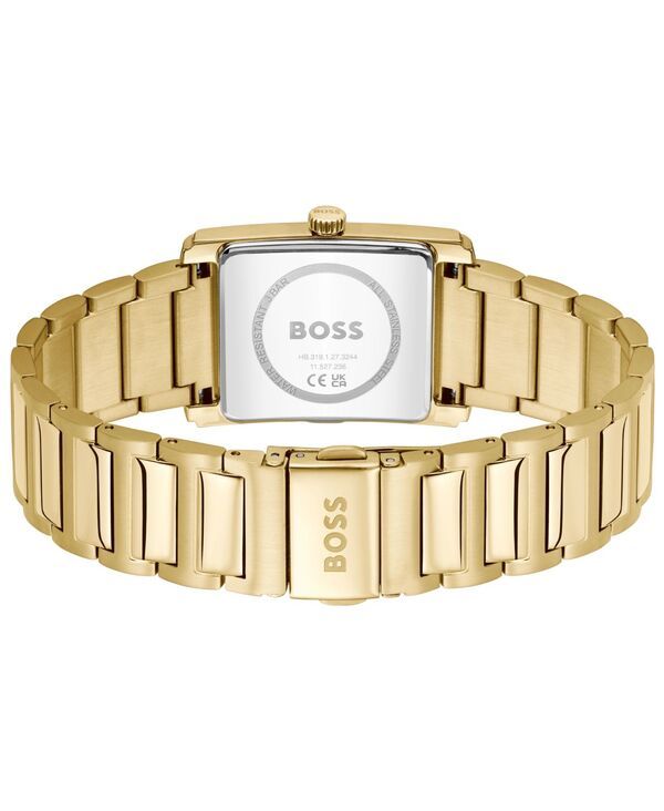 ヒューゴボス メンズ アクセサリー 腕時計 Tシャツ Hugo Boss Mens Principle Dress Quartz Basic Calendar Ionic Plated Thin Gold Steel Watch 28 x 39mm Goldt