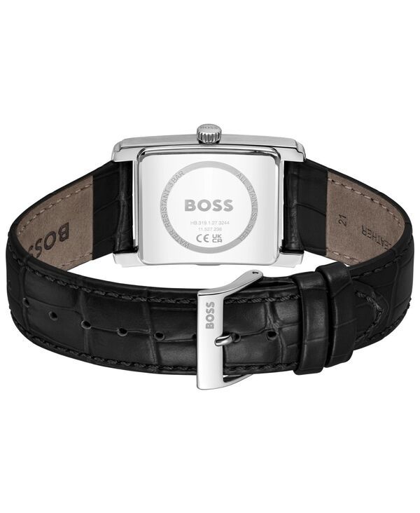 ヒューゴボス メンズ アクセサリー 腕時計 レザー Hugo Boss Mens Principle Dress Quartz Basic Calendar Black Leather Watch 28 x 39mm Black ブラック ヒューゴボス メンズ アクセサリー 腕時計 レザー Hugo Boss Mens Principle Dress Quartz Basic Calendar Black Leather Watch 28 x 39mm Black ブラック