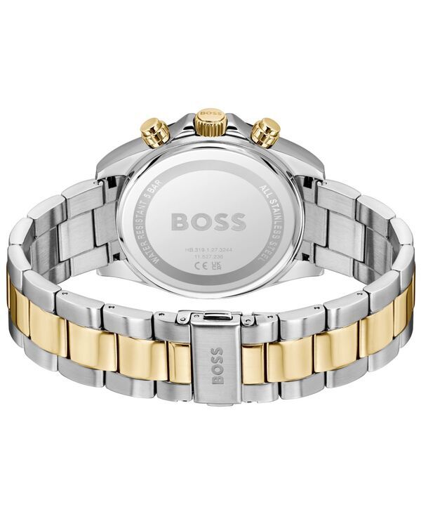 ヒューゴボス メンズ アクセサリー 腕時計 Tシャツ Hugo Boss Mens Hero 20 Quartz Fashion Chrono Two Tone Stainless Steel Watch 44mm Twotone