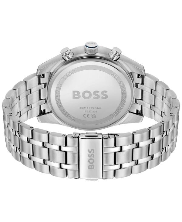 ヒューゴボス メンズ アクセサリー 腕時計 Tシャツ Hugo Boss Mens Skytraveller Quartz Fashion Chrono Stainless Steel Watch 44mm Silvertone シルバー