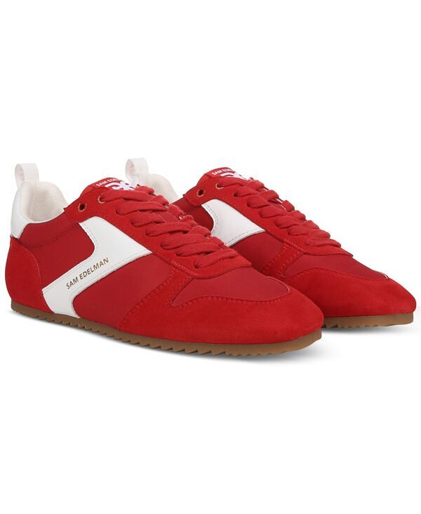 サムエデルマン レディース シューズ スニーカー レース Sam Edelman Womens Zaria LaceUp Sneakers Red Suede Leather レッド