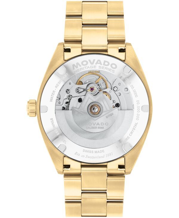 モバド メンズ アクセサリー 腕時計 Tシャツ Movado Mens Datron Swiss Automatic Ionic Plated Light Gold Steel Watch 39mm GoldTone ゴールド