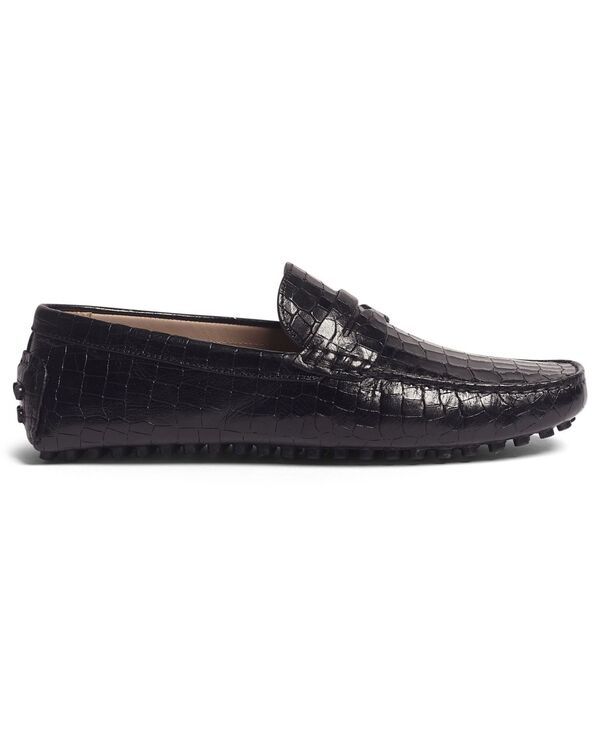 カルロスサンタナ メンズ シューズ スリッポン・ローファー Carlos by Carlosantana Mens Ritchie SlipOn Casual Driving Loafer Black Croco ブラック