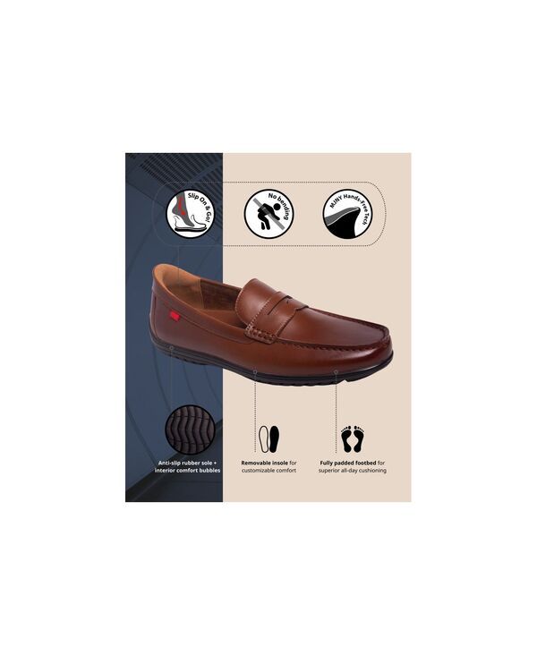 マークジョセフニューヨーク メンズ シューズ スリッポン・ローファー Marc Joseph New York Mens John Street HandsFree Slip On Technology Penny Loafers Cognac napa le