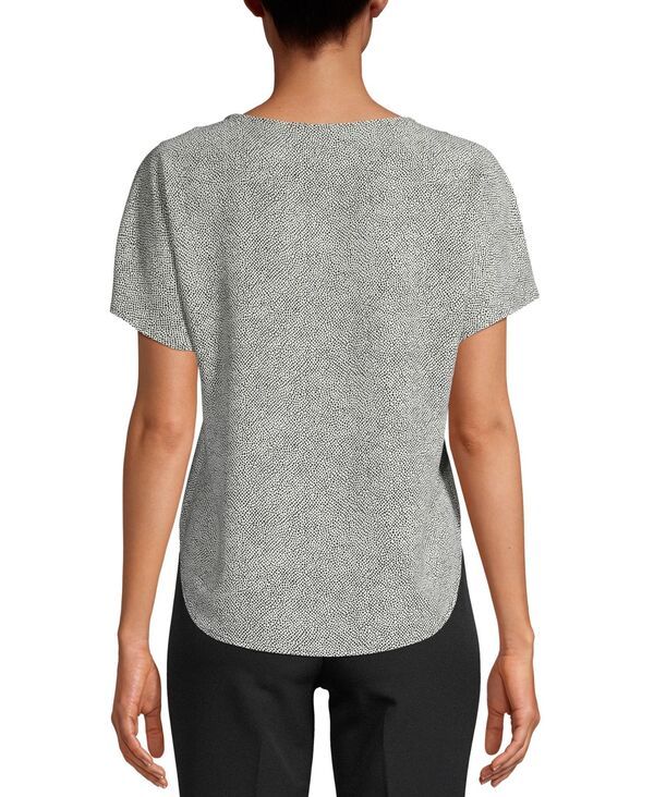 アンクライン レディース トップス シャツ プリント 半袖 Anne Klein Womens Printed Boat Neck ShortSleeve Top XXSPXXL Anne WhiteAnne Black ホワイト