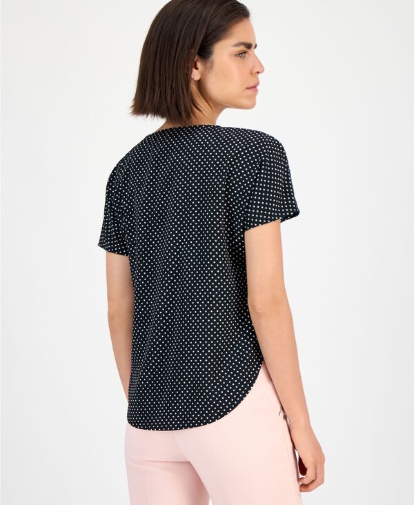 アンクライン レディース トップス シャツ プリント 半袖 Anne Klein Womens Printed Boat Neck ShortSleeve Top XXSPXXL Anne Blackanne White ホワイト アンクライン レディース トップス シャツ プリント 半袖 Anne Klein Womens Printed Boat Neck ShortSleeve Top XXSPXXL Anne Blackanne White ホワイト