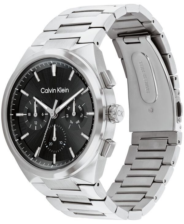 カルバンクライン メンズ アクセサリー 腕時計 Tシャツ Calvin Klein Mens Distinguish SilverTone Stainless Steel Bracelet Watch 44mm Silver シルバー