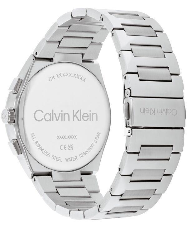カルバンクライン メンズ アクセサリー 腕時計 Tシャツ Calvin Klein Mens Distinguish SilverTone Stainless Steel Bracelet Watch 44mm Silver シルバー