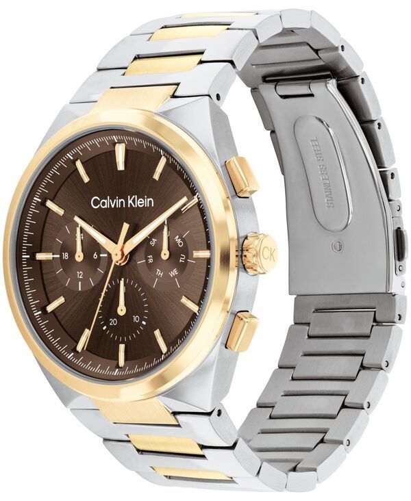 カルバンクライン メンズ アクセサリー 腕時計 Tシャツ Calvin Klein Mens Distinguish TwoTone Stainless Steel Bracelet Watch 44mm TwoTone