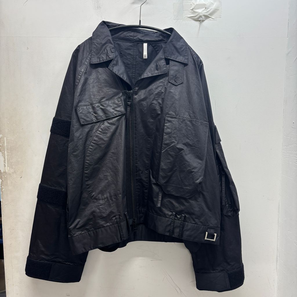 HUMIS ヒューミス Nylon Oversized Blouson ナイロンジャケット M-BL1402 ブラック size:M【中目黒B05】