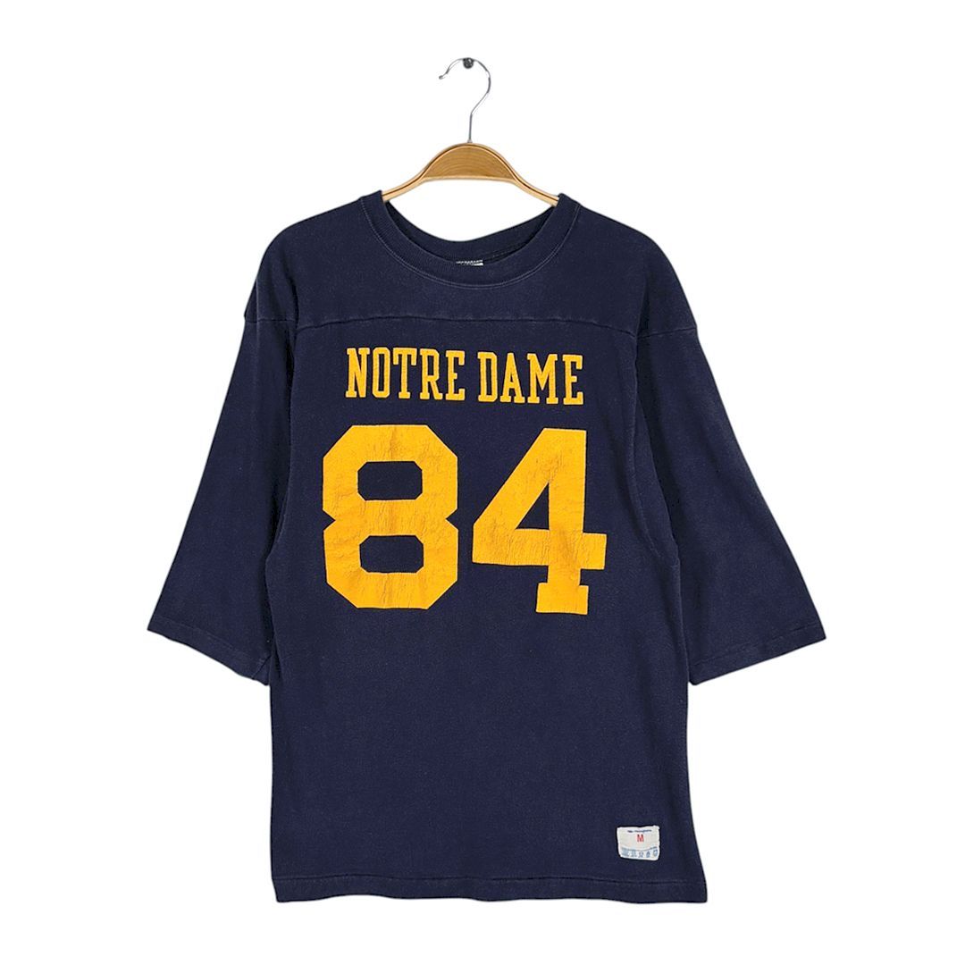 80年代トリコタグNOTRE DAME 91番 フットボールTシャツ Lサイズ 80s チャンピオン トリコタグ USA製 ヴィンテージ Tシャツ ノート