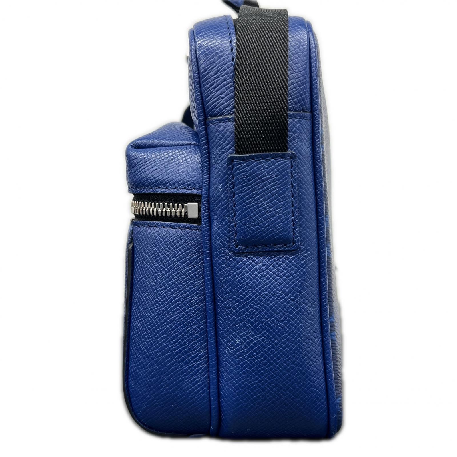 LOUIS VUITTON 極美品 ルイヴィトン アウトドアメッセンジャーPM タイガラマ ショルダーバッグ M30242 レザー RFID確認済 ブルー クロスボディ モノグラム ヴィトン LV Aランク 中古 鑑定済