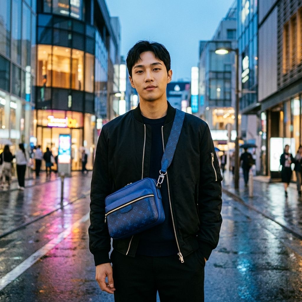 LOUIS VUITTON 極美品 ルイヴィトン アウトドアメッセンジャーPM タイガラマ ショルダーバッグ M30242 レザー RFID確認済 ブルー クロスボディ モノグラム ヴィトン LV Aランク 中古 鑑定済