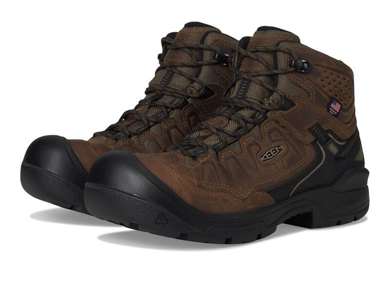 キーン メンズ シューズ ブーツ・レインブーツ KEEN Utility Targhee IV WP Work Boot Comp Toe Dark EarthBlac