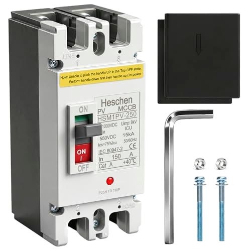 Heschen DC成形ケースサーキットブレーカー MCCB, 2極, DC550V, 150A HSM1PV-250 太陽光発電遮断器、太陽光発電システムソーラーパネルグリッドシステム用ｍａ 9,184円