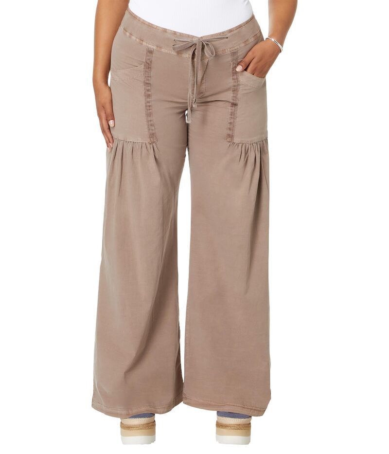 エックスシーブイアイ レディース ボトムス カジュアルパンツ ワイドレッグ XCVI Willowy Wide Leg Stretch Poplin Pant Mink ミンク