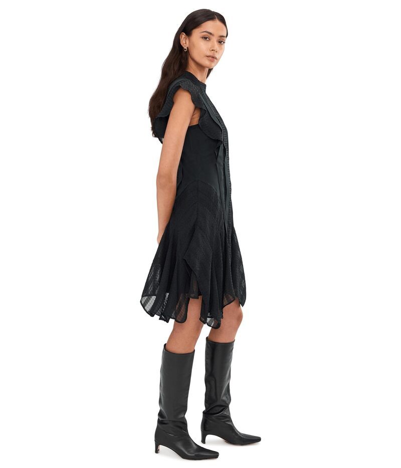 オールセインツ レディース トップス ワンピース AllSaints Fleur Texture Dress Black ブラック