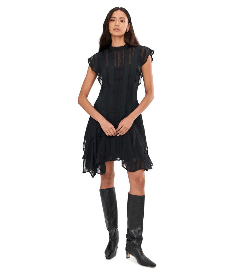 オールセインツ レディース トップス ワンピース AllSaints Fleur Texture Dress Black ブラック