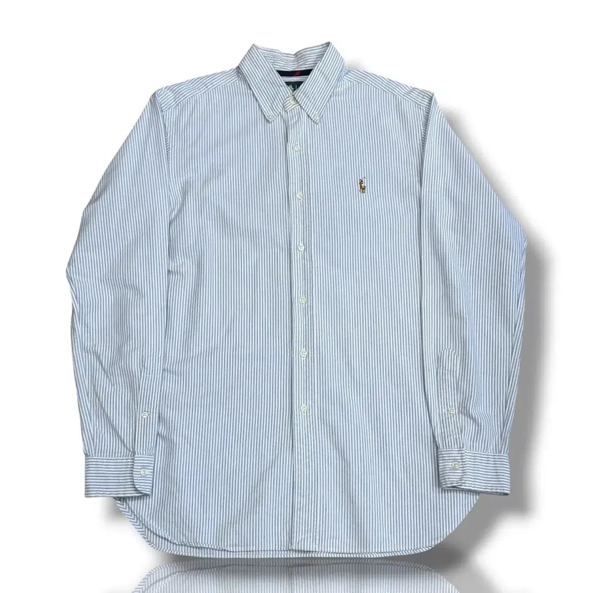 ポロ ラルフローレン M ストライプ Oxford（オックスフォード) シャツ ブルー