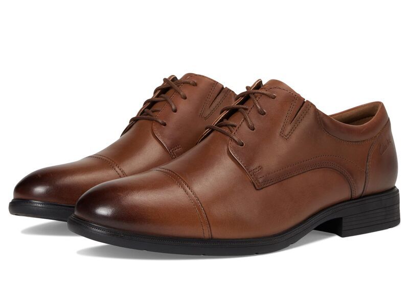 クラークス メンズ シューズ オックスフォード キャップ Clarks Steadwell Cap Dark Tan Leathe タン