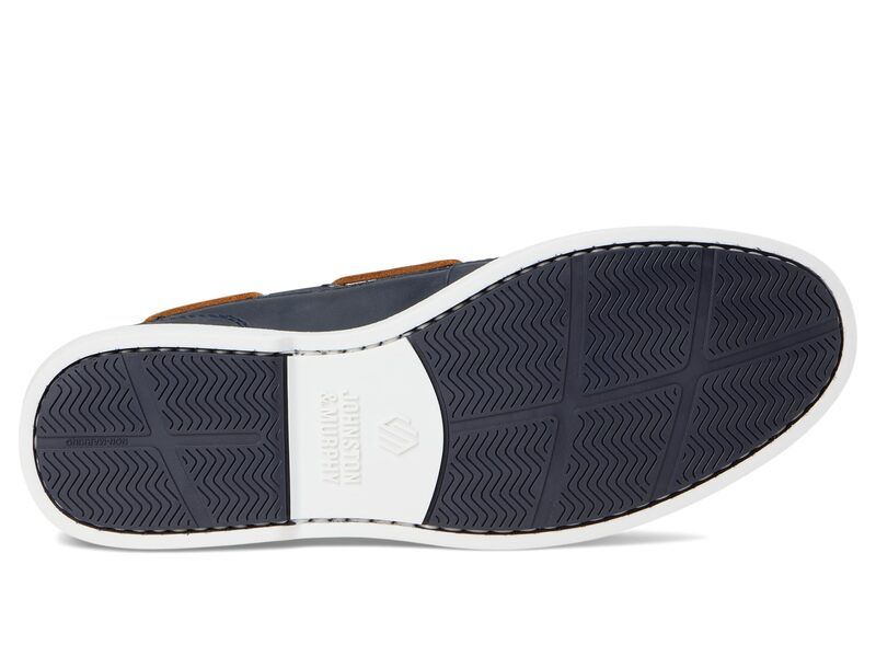 ジョンストンアンドマーフィー メンズ シューズ Johnston Murphy Ventura 2Eye Boat Shoe Navy Full Grain ネイビー