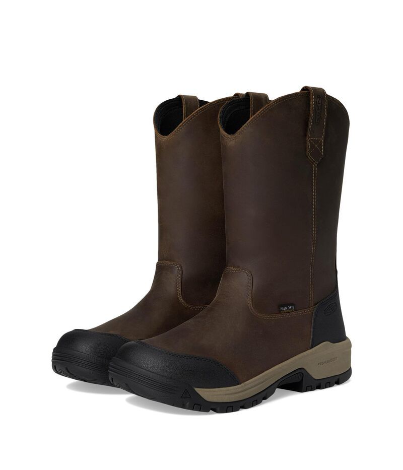 キーン メンズ シューズ ブーツ・レインブーツ KEEN Utility Evanston PullOn Waterproof Boot Soft Toe BisonBlack ブラック