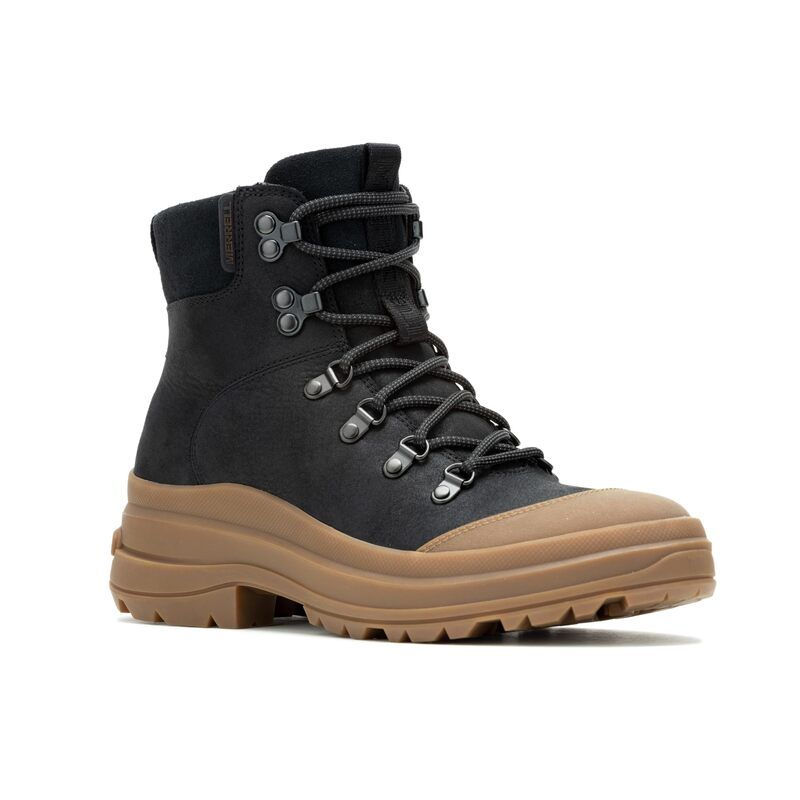 メレル レディース シューズ ブーツ・レインブーツ レース Merrell Harper Lace Zip Waterproof BlackGum ブラック