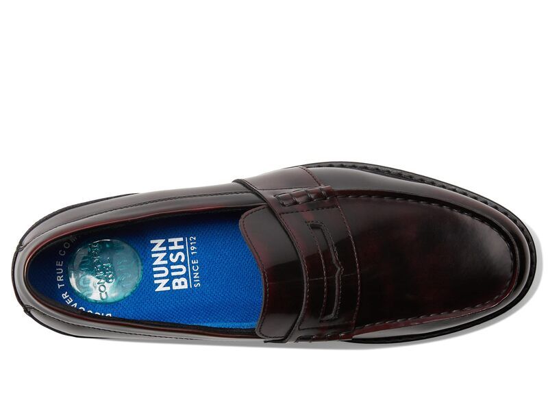 ノンブッシュ メンズ シューズ スリッポン・ローファー Nunn Bush Lincoln Penny Loafer Burgundy Polish バーガンディ