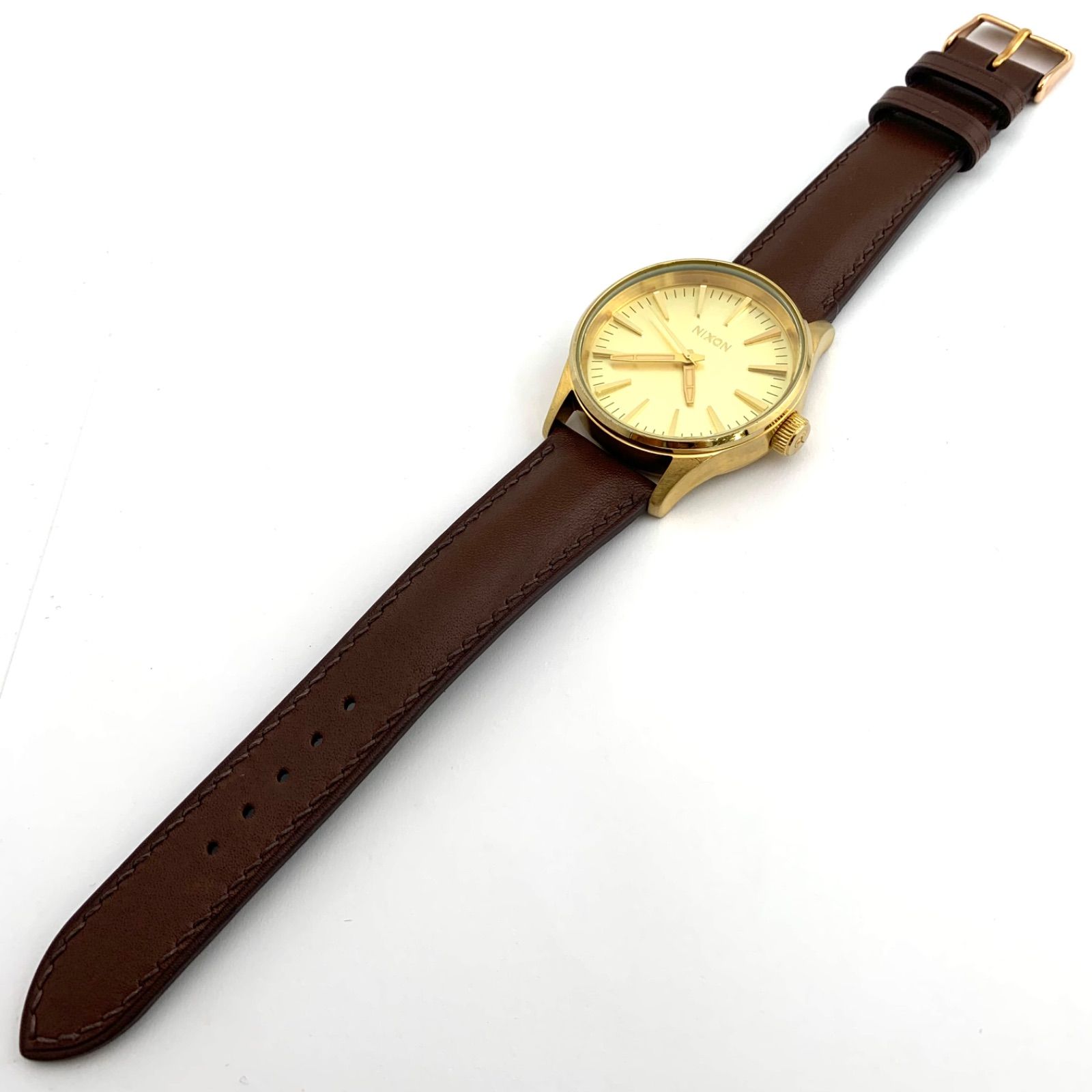 中古】NIXON THE SENTRY 38 腕時計 ゴールド ブラウン - メルカリ