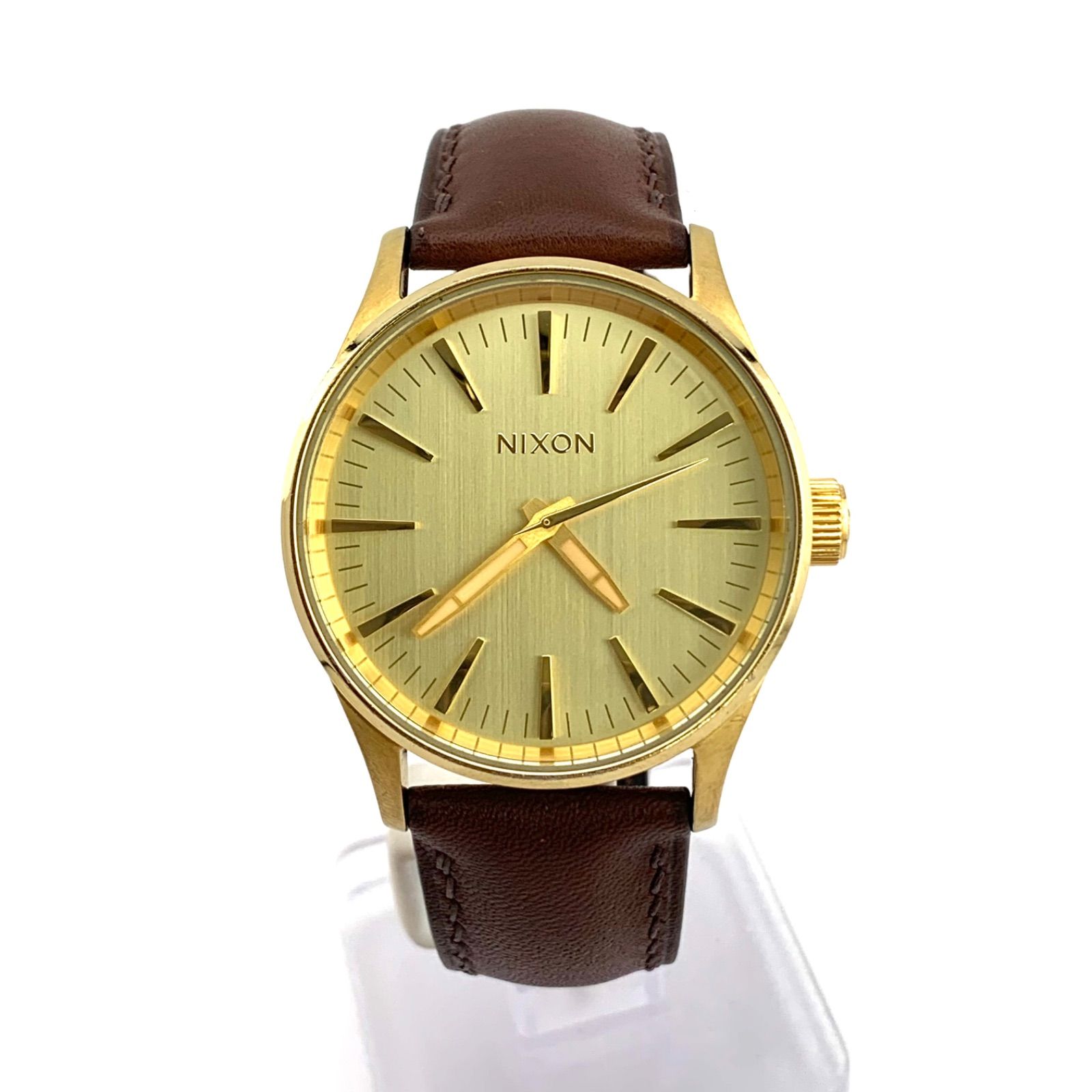 中古】NIXON THE SENTRY 38 腕時計 ゴールド ブラウン - メルカリ