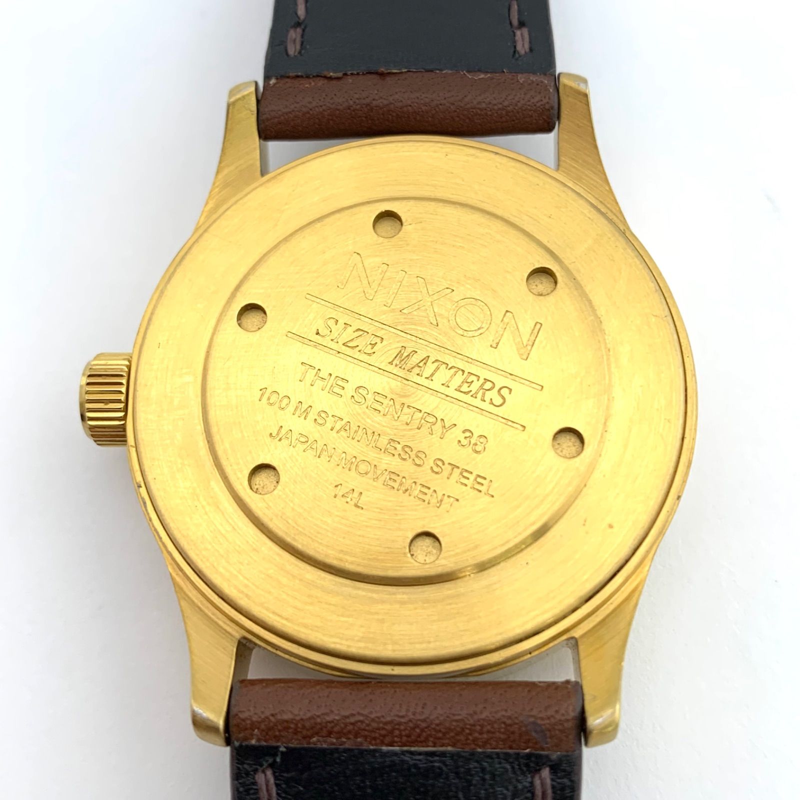 中古】NIXON THE SENTRY 38 腕時計 ゴールド ブラウン - メルカリ