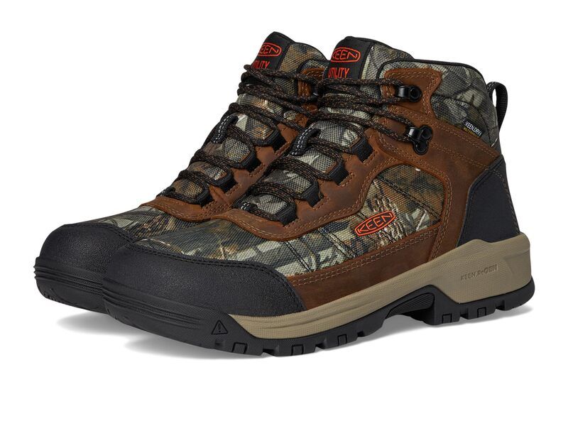 キーン メンズ シューズ ブーツ・レインブーツ KEEN Utility Skokie Waterproof Work Boots Softoe CamoBlack ブラック