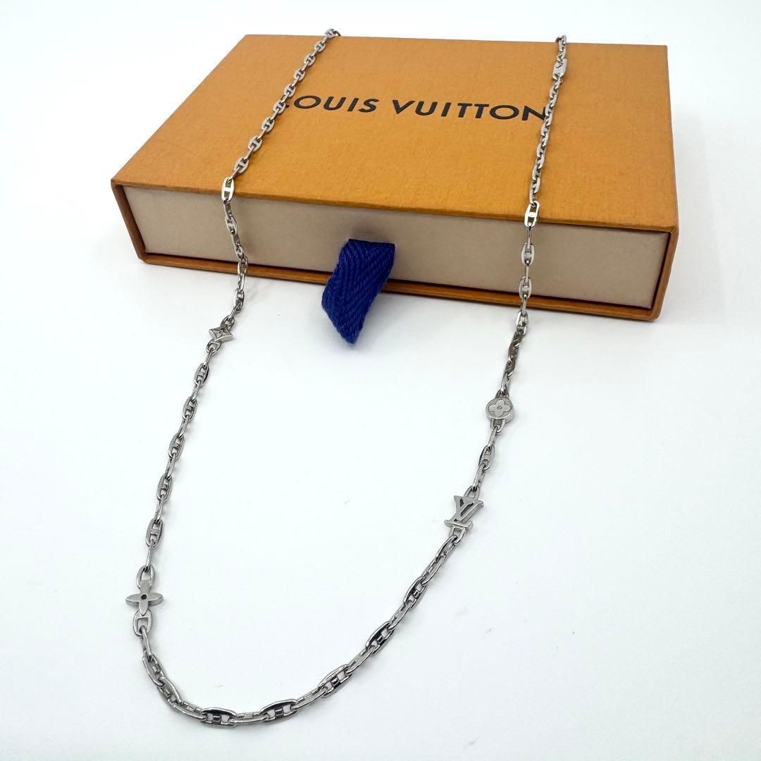 【美品】LOUIS VUITTON ルイヴィトン ネックレス LVロゴ スピード