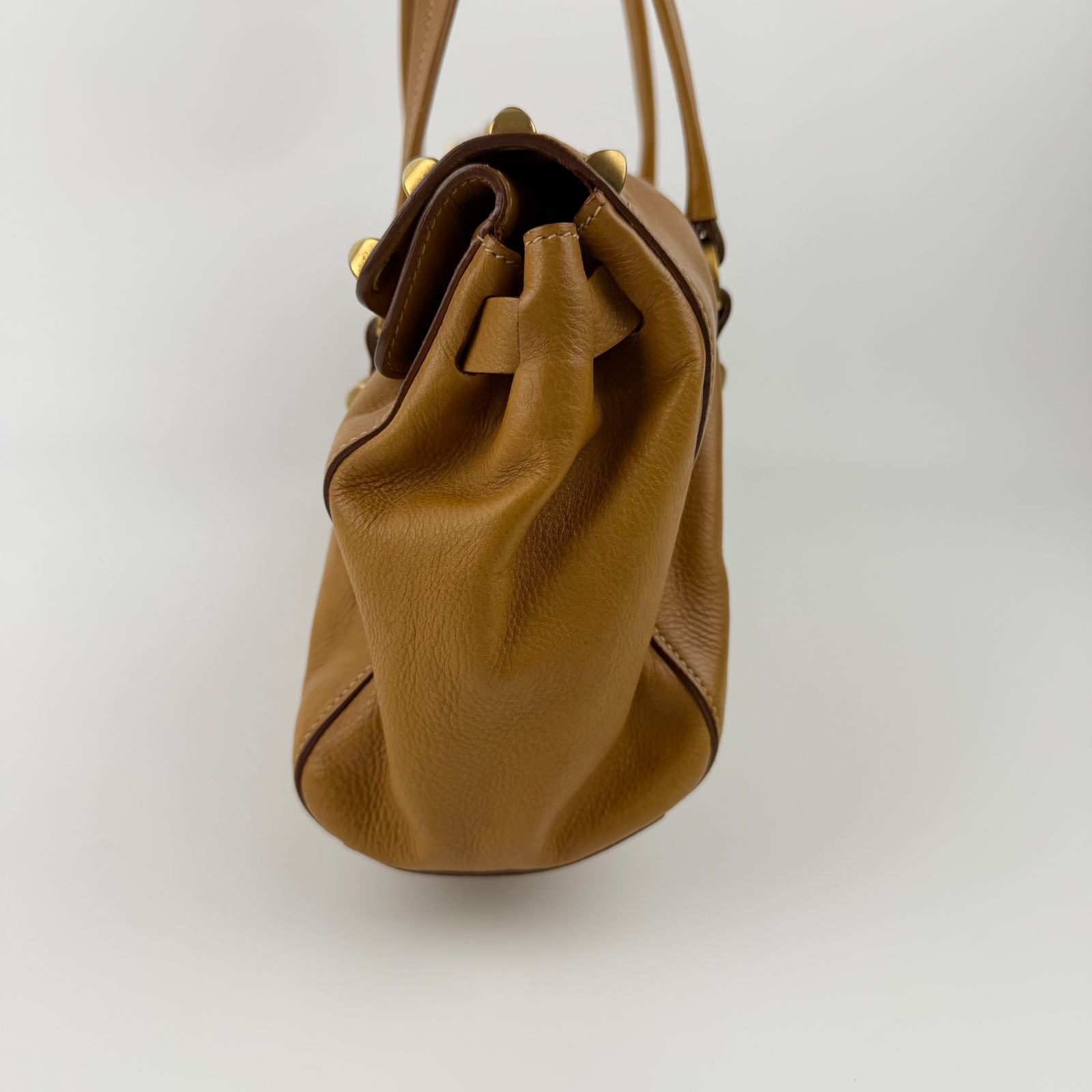 ✨良品✨ プラダ ワンショルダーバッグ バイカラー ゴールド金具 ブラウン 茶色 中古】PRADA プラダ ショルダーバッグ トートバッグ レザー キャメル