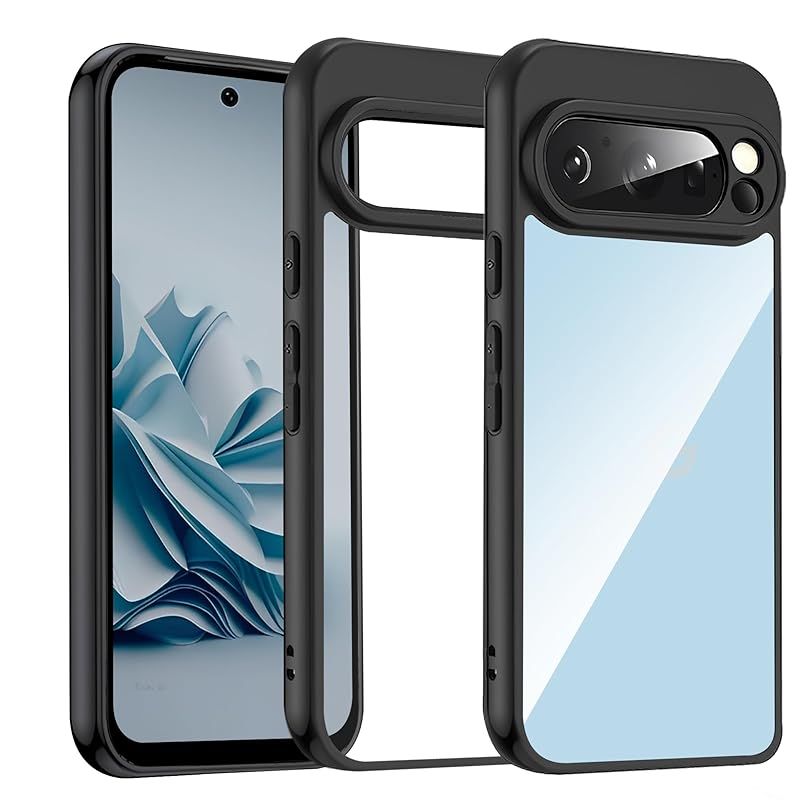 ZXZone ケース for Google Pixel 9 Pro XL TPU+PC 耐衝撃 ブラック+