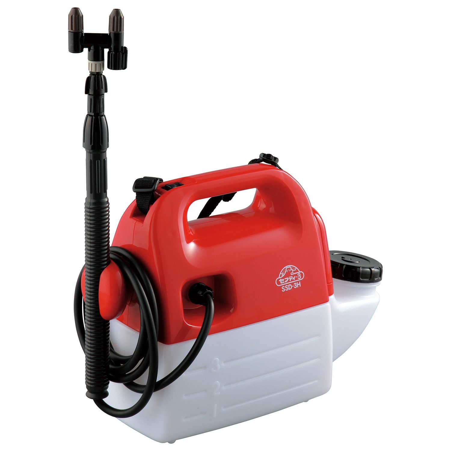 ☆新品☆セフティー3(Safety-3) ハイパワー電池式噴霧器 3L ホース1.7m ノズル40~90cm 1頭2頭切替 SSD-3H 3ed13dac