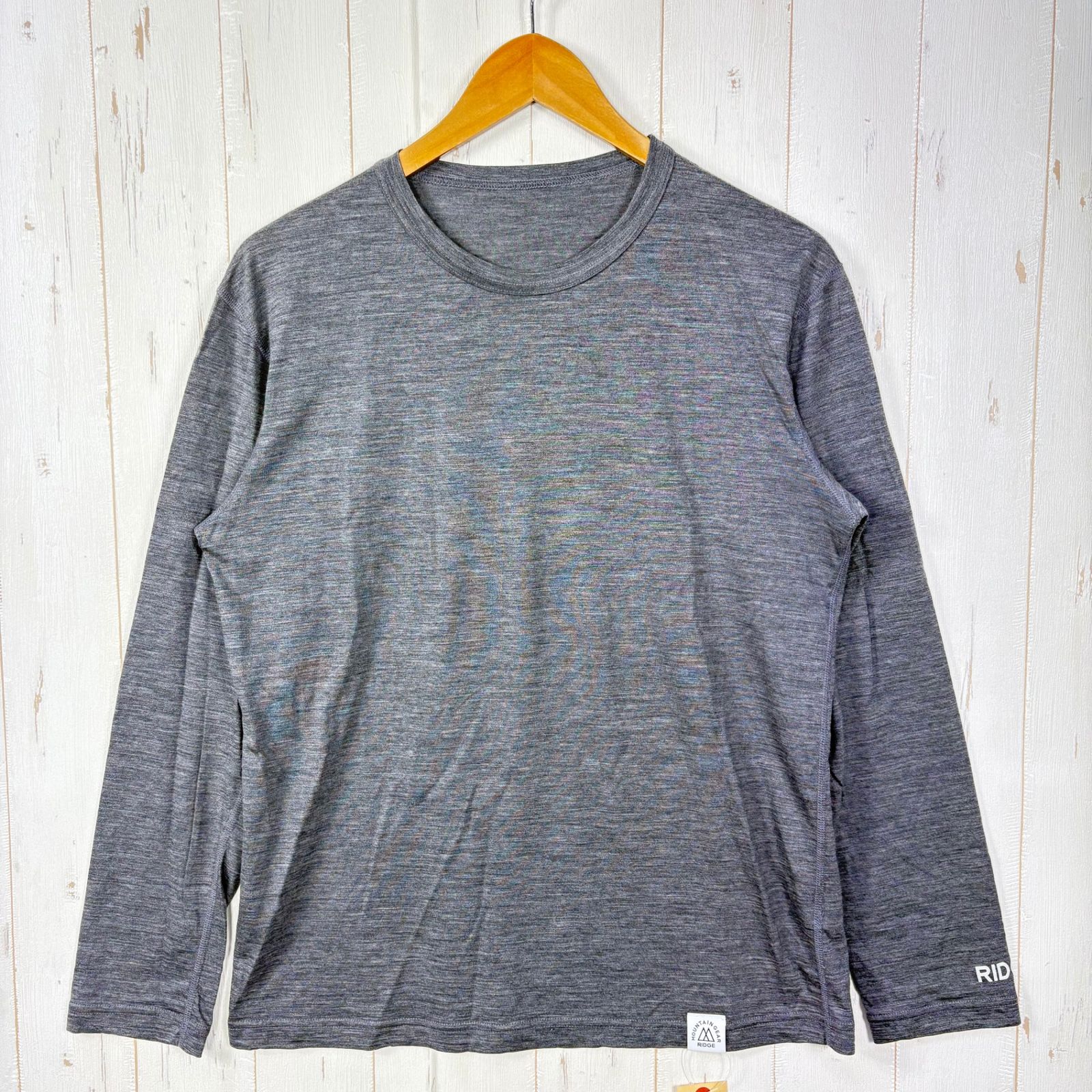 ✉️Unisex M グレー系 Ridge Mountain Gear ( リッジマウンテンギア ) メリノ ベーシック ロングスリーブ T シャツ Merino Basic Tee Long Sleeve メリノウール ウェア トップス イ